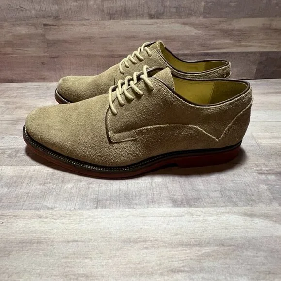 1901 Mens Round Toe Oxford  Round Toe Comfort Tan Leather Suede Shoe Size: 8M - Picture 8 of 14